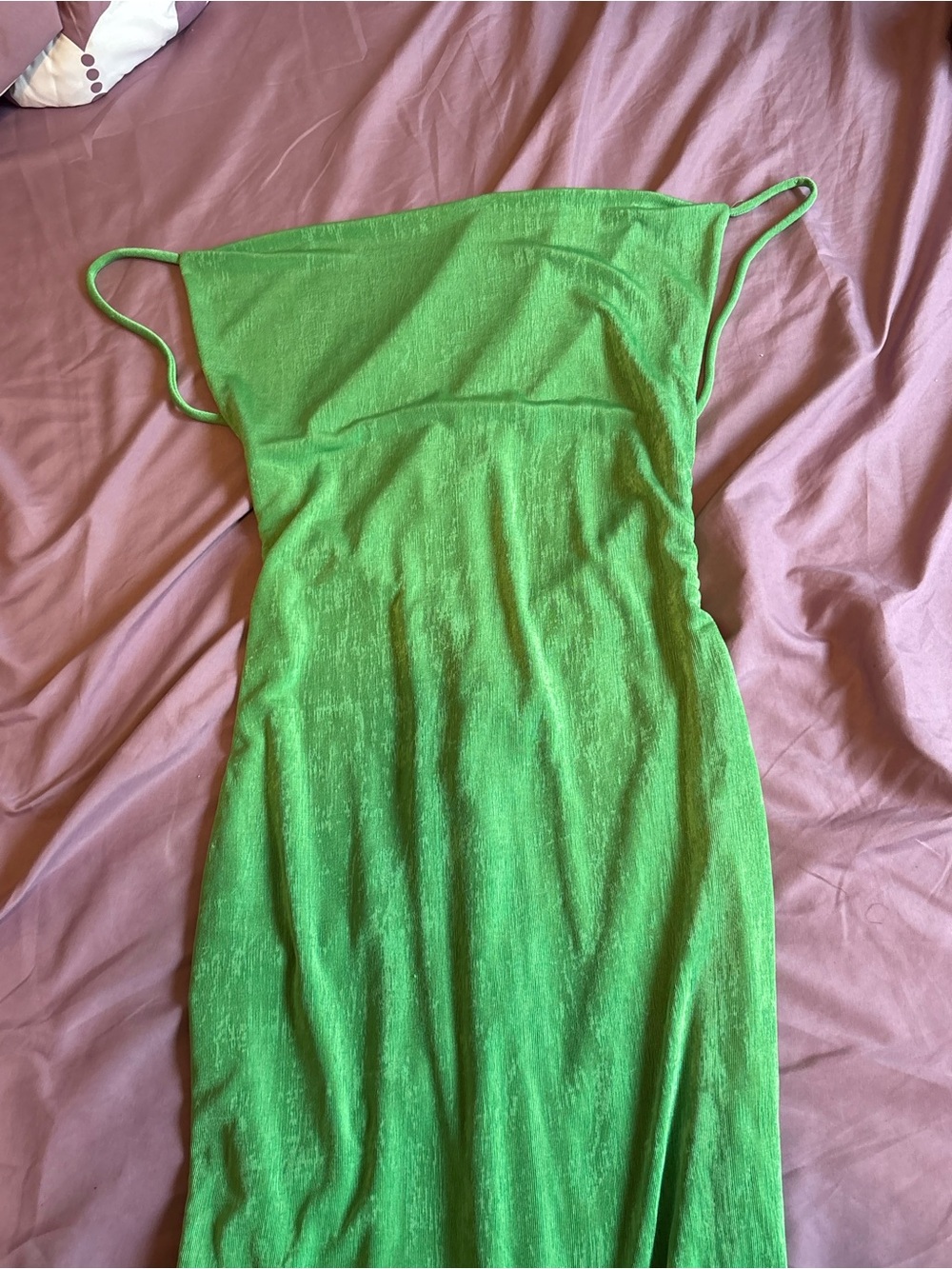 Green Spaghetti Strap Backless Maxi Dress